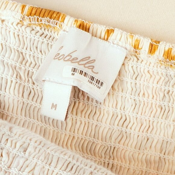 Cleobella Shae Midi Dress Yellow Watercolor Ikat Print - Size Medium - Picture 4 of 7